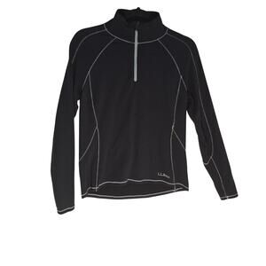 L.L. Bean 1/4 Zip Pullover Women Sz SP Midweight Layer Outdoor Running Yoga Gorp